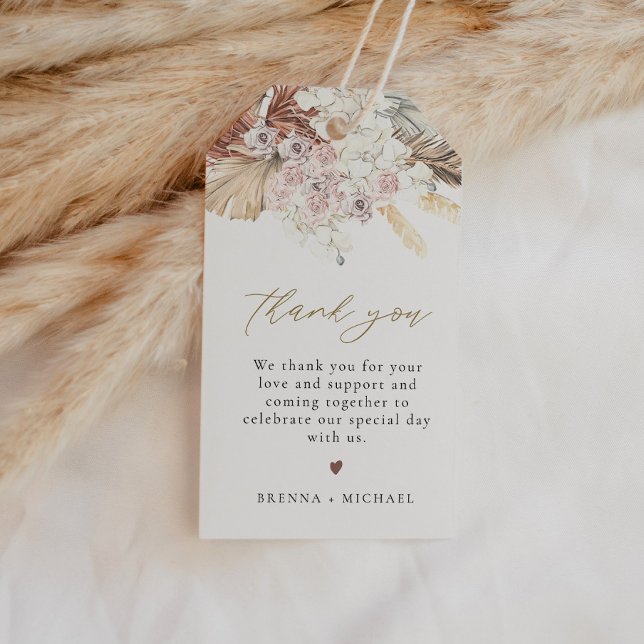 Étiquettes-cadeau BRENNA Bohemian Palm Earth Tone (Créateur téléchargé)