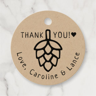 Étiquettes Cadeau Brews Before I Do's Beer Hops Kraft Wedding shower