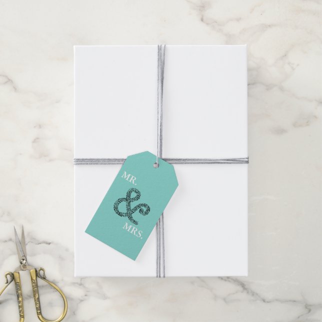 Étiquettes-cadeau BRIDE & CO Mariage d'automne Mr & Mrs Party (Avec de la ficelle)