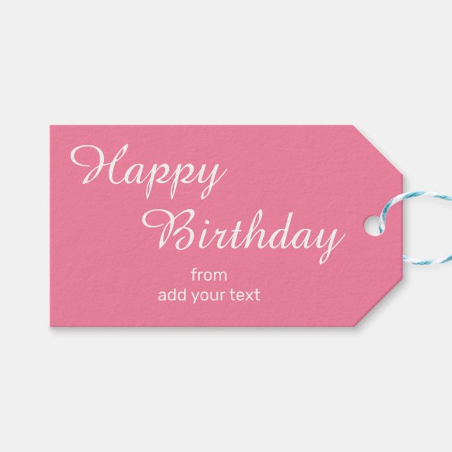 Étiquettes-cadeau Bright Flamant rose rose Anniversaire Balises cade (Devant (Horizontal))