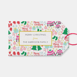 Étiquettes-cadeau Bright Happy Motif de Noël