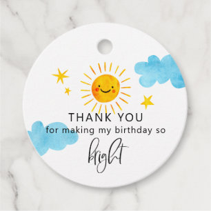 Étiquettes Cadeau Bright Sunshine Anniversaire de enfant Party