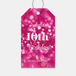 Étiquettes-cadeau Brillant rose Parties scintillant Glam N'importe q
