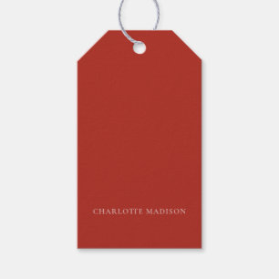 Étiquettes-cadeau Brique de style moderne rouge gris tendance minima