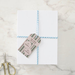 Étiquettes-cadeau Broche rayée vert Taupe personnalisée