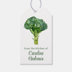 Étiquettes-cadeau Brocoli biologique d'aquarelle