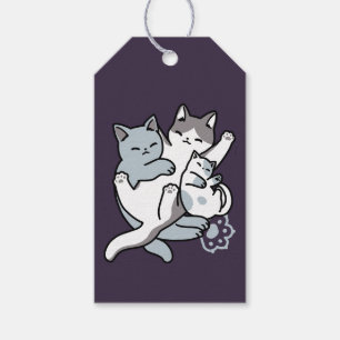 Étiquettes-cadeau Brosse à lait - Chats à couchage mignon