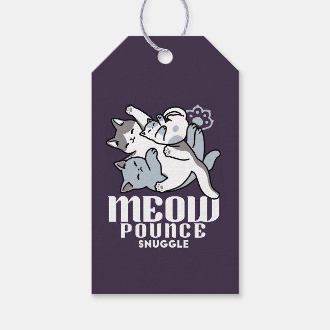 Étiquettes-cadeau Brosse à lait - Chats à couchage mignon (Devant)