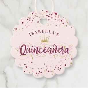 Étiquettes Cadeau Broussailleux branché Bourgogne & Or Confetti Quin