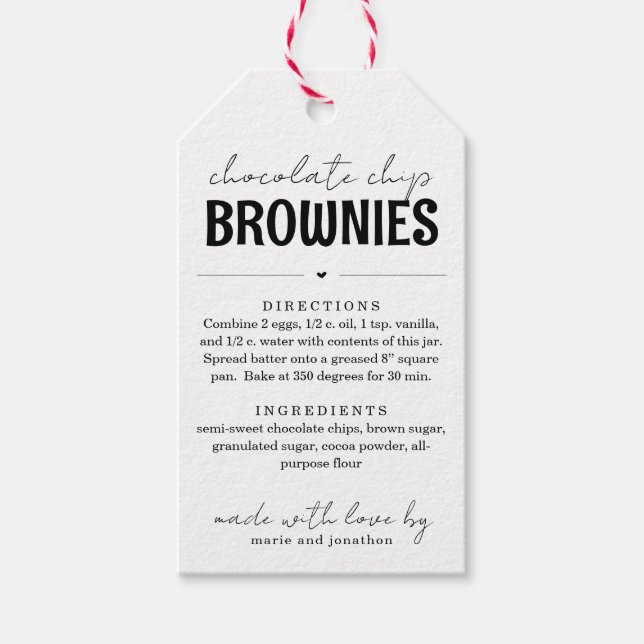 Étiquettes-cadeau Brownie Mix dans un cadeau Jar (Devant)