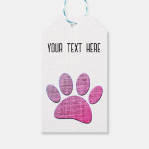 Étiquettes-cadeau Brûlure Paw Dog Imprimer En Rose