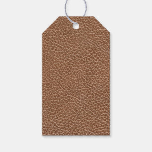 Étiquettes-cadeau Brun naturel en cuir de Faux