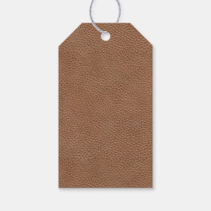 Étiquettes-cadeau Brun naturel en cuir de Faux