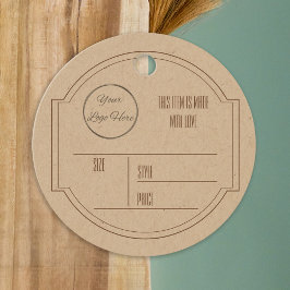 Étiquettes Cadeau Brun vintage avec logo marque de suspension produi