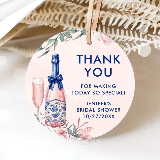 Étiquettes Cadeau Brunch au champagne et Fête des mariées à bulles (Créateur téléchargé)
