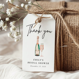 Étiquettes-cadeau Brunch et Bubbly Fête des mariées élégante