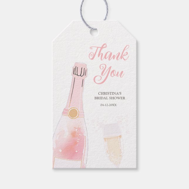 Étiquettes-cadeau Brunch et Champagne Pétillant Enterrement de Vie d (Devant)