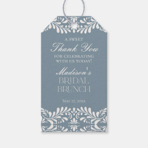 Étiquettes-cadeau Brunch nuptial Dusty Blue Talavera Fiesta Favorise