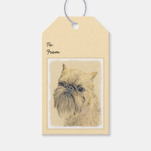 Étiquettes-cadeau Bruxelles Griffon Peinture - Cute Original Chien A