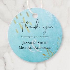 Étiquettes Cadeau BUDGET DustyTeal Gold Mariage Abstrait