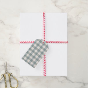 Étiquettes-cadeau Buffalo Plaid Country Farmhouse Green Check