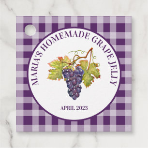 Étiquettes Cadeau Buffle violet Vérifier la gelée ou la confiture de