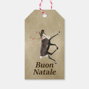Étiquettes-cadeau Bull Caribou - Buon Natale