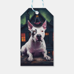Étiquettes-cadeau Bull Terrier Citrouilles Halloween Épouvantable