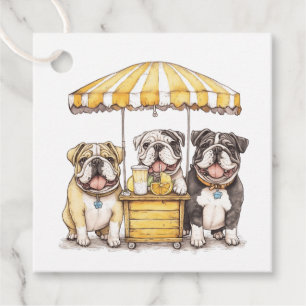 Étiquettes Cadeau Bulldogs Anglais Courant Un Stand De Lemonade
