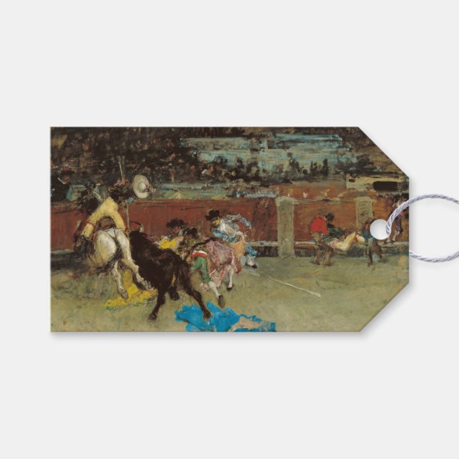 Étiquettes-cadeau Bullfight espagnol (par Marià Fortuny) (Devant (Horizontal))