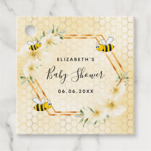 Étiquettes Cadeau Bumble abeille nid d'abeille baby shower de fleurs