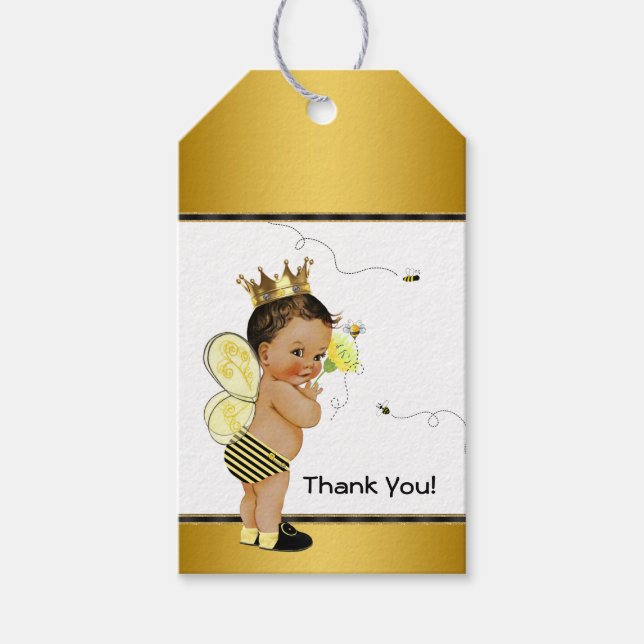 Étiquettes-cadeau Bumble Bee Ethnic Boy Baby shower (Devant)