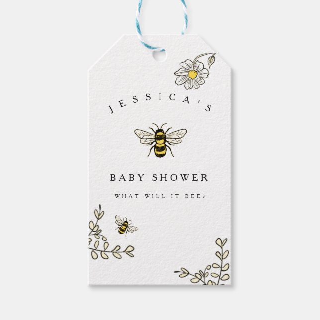 Étiquettes-cadeau Bumble Bee Thème Jaune Noir Faveur Balise (Devant)