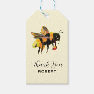 Étiquettes-cadeau BumbleBee transportant du pollen - Merci Nom perso