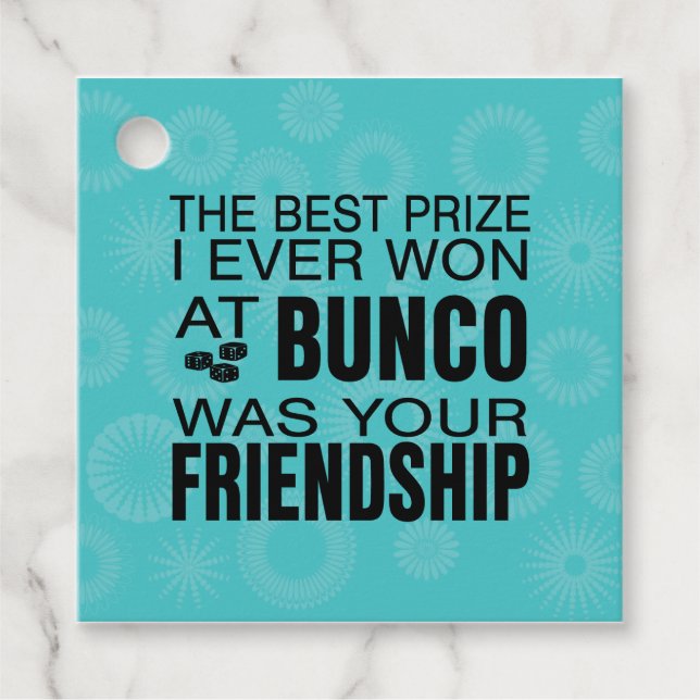 Étiquettes Cadeau Bunco Meilleur prix Dice d'amitié (Devant)