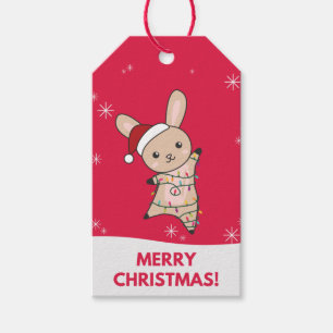Étiquettes-cadeau Bunny Joyeux Noël Animaux d'hiver Lapins Cadeau