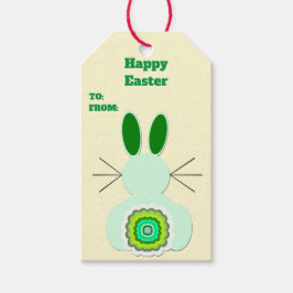 Étiquettes Cadeau Bunny Pâques Vert