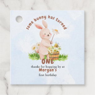 Étiquettes Cadeau Bunny tourne un mignon bébé lapin 1er anniversaire