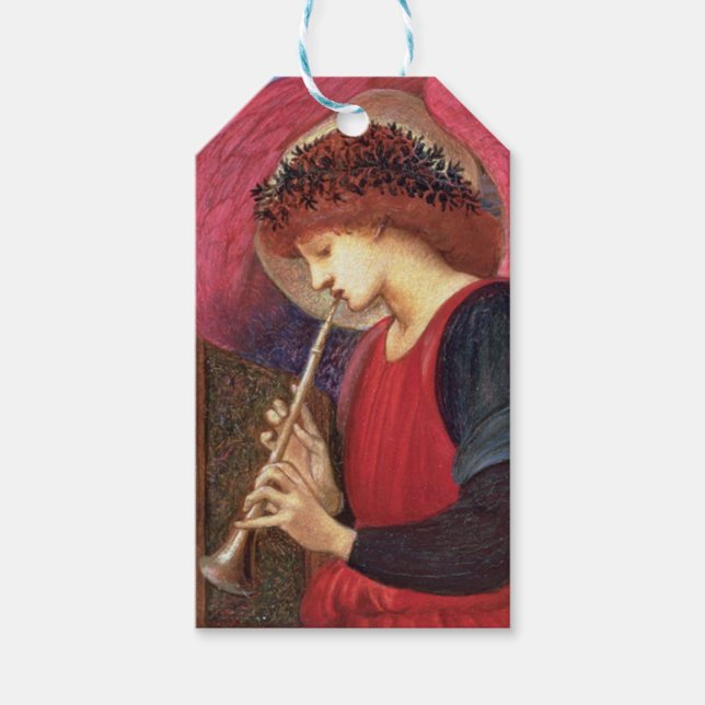 Étiquettes-cadeau Burns-Jones Christmas Angel Art (Devant)