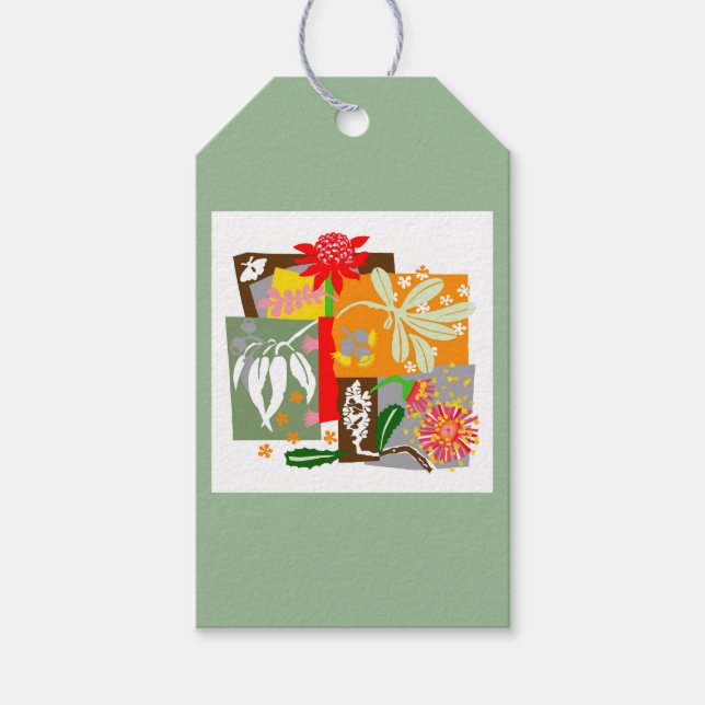 Étiquettes-cadeau BUSHLAND - Flora autochtone australienne (Devant)