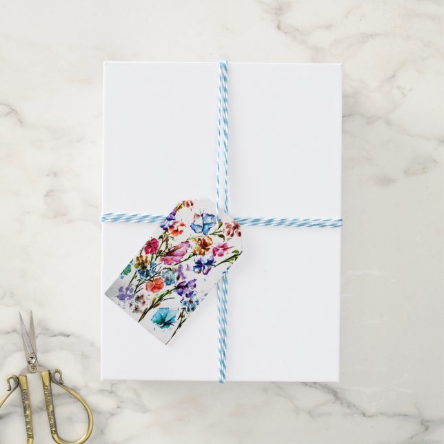 ÉTIQUETTES-CADEAU BUTTERFLITS ET SALLES (Avec de laficelle)