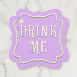 Étiquettes Cadeau "Buvez-moi" Wonderland Tea Party Pastel Purple