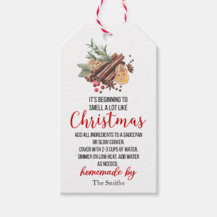 Étiquettes-cadeau Ça commence à sentir comme le pot-pourri de Noël
