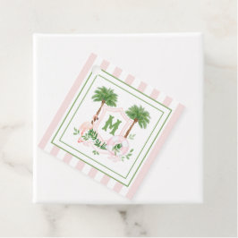 Étiquettes Cadeau Cabana Stripes Palm Beach Monogram Crest