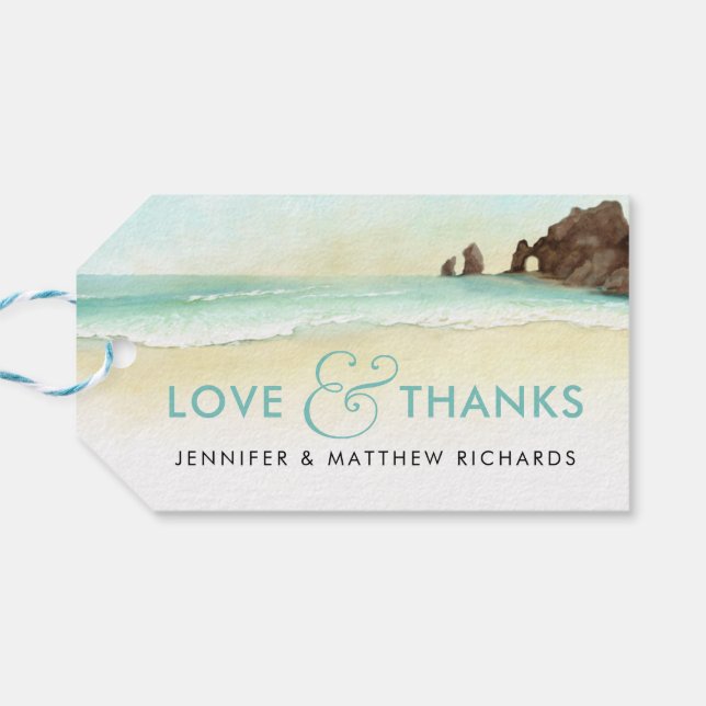 Étiquettes-cadeau Cabo San Lucas | El Arco | Mariage de destination (Dos Horizontal)