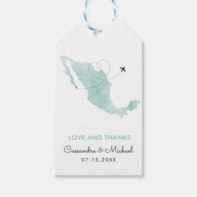 Étiquettes-cadeau Cabo San Lucas | Mariage de destination | MERCI (Devant)