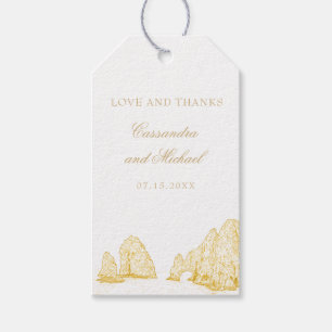 Étiquettes-cadeau Cabo San Lucas   Mariage de Destination   Merci 
