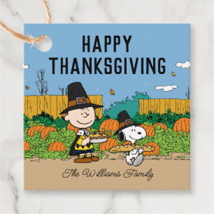 Étiquettes Cadeau cacahuètes Charlie Brown Thanksgiving Ajouter Vo