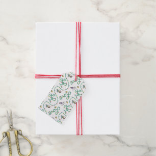 Étiquettes-cadeau cacahuètes Motif d'amour de Noël brillant et bri