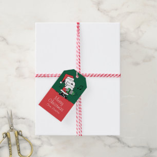 Étiquettes-cadeau cacahuètes   Snoopy Santa Claus Accordian